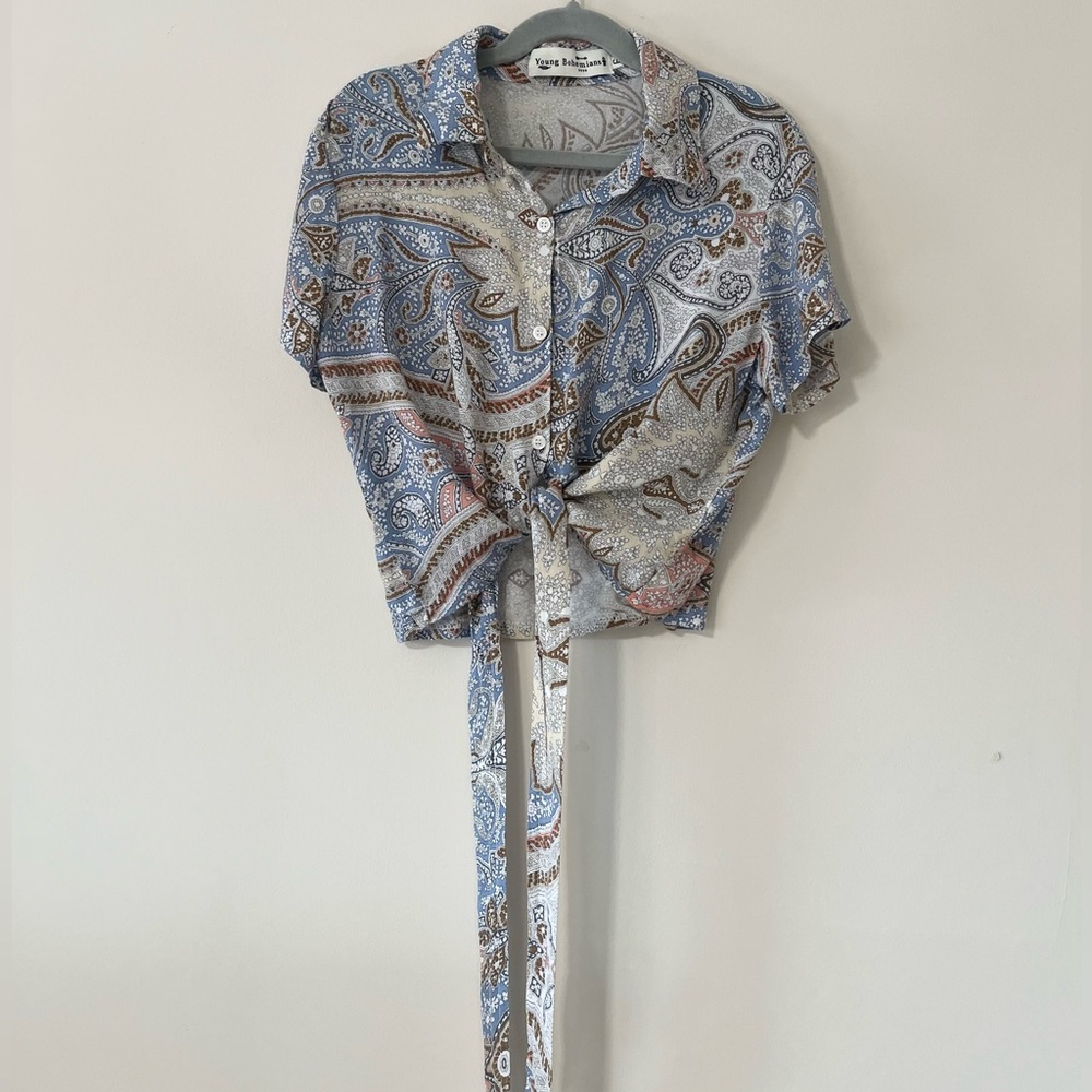 Young Bohemians Boho Print Cropped Top Size 6